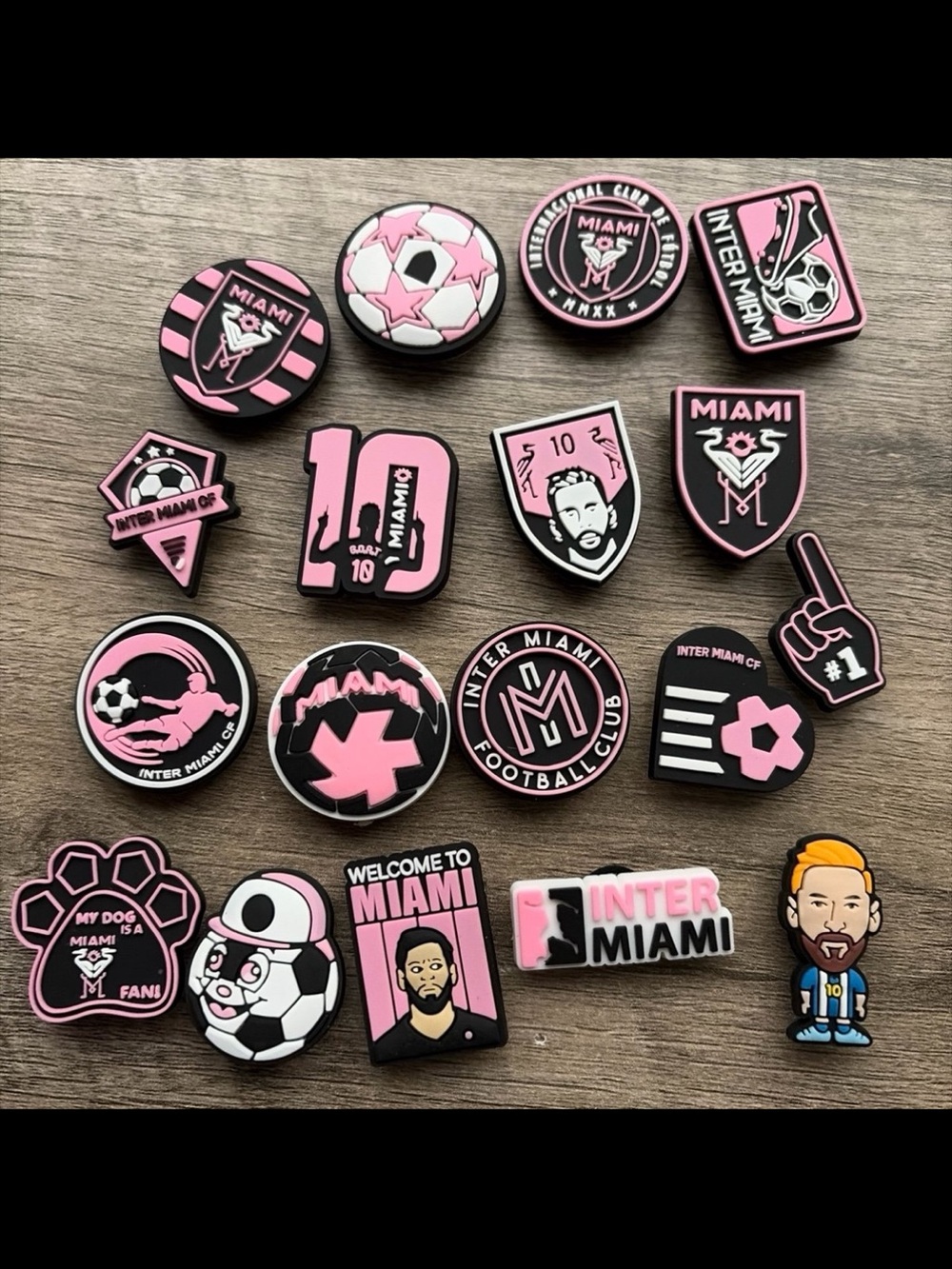 Inter Miami Soccer Croc Charms